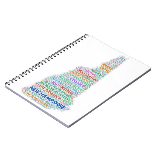 New Hampshire Word Cloud Notitieboek (Linkerzijde)