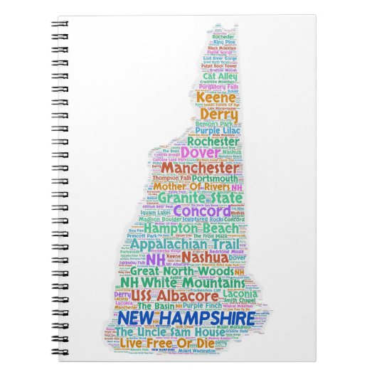 New Hampshire Word Cloud Notitieboek (Voorkant)