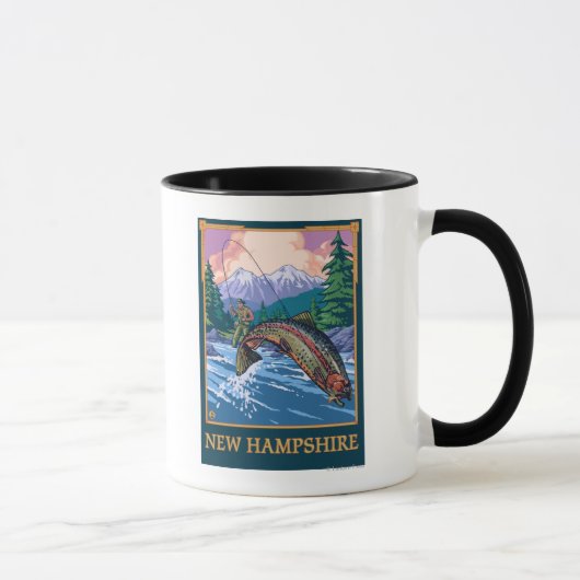 New HampshireAngler Fisherman Scene Mok (Rechts)
