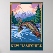New HampshireAngler Fisherman Scene Poster (Voorkant)
