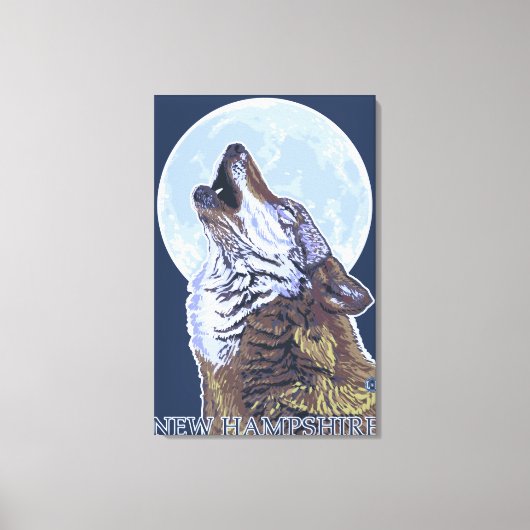 New HampshireHowling Wolf Canvas Afdruk (Voorkant)
