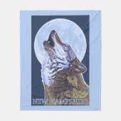 New HampshireHowling Wolf Fleece Deken (Voorkant)