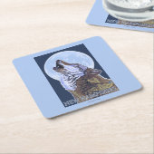 New HampshireHowling Wolf Kartonnen Onderzetters (Schuin)