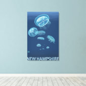 New HampshireJellyfish Scene Canvas Afdruk (Insitu (Houten vloer))