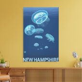 New HampshireJellyfish Scene Canvas Afdruk (Insitu (Woonkamer))