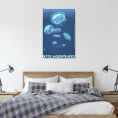 New HampshireJellyfish Scene Canvas Afdruk (Insitu (Slaapkamer))