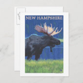 New HampshireMoose in de Moonlight Briefkaart (Voorkant / Achterkant)