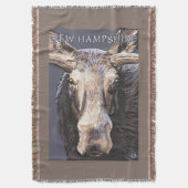 New HampshireMoose Up Close Deken (Voorkant Verticaal)
