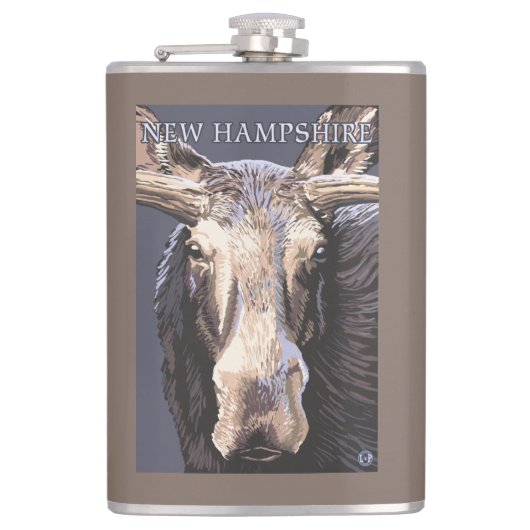New HampshireMoose Up Close Heupfles (Voorkant)