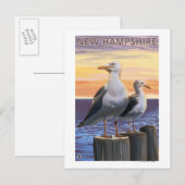 New HampshireSea Gulls Scene Briefkaart (Voorkant / Achterkant)