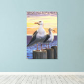 New HampshireSea Gulls Scene Canvas Afdruk (Insitu (Houten vloer))
