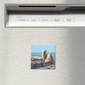 New HampshireSea Lions Scene Magneet (Insitu (Vaatwasser))