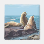 New HampshireSea Lions Scene Magneet (Voorkant)