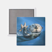 New HampshireSea Otter Scene Magneet (Voorkant / Achterkant)