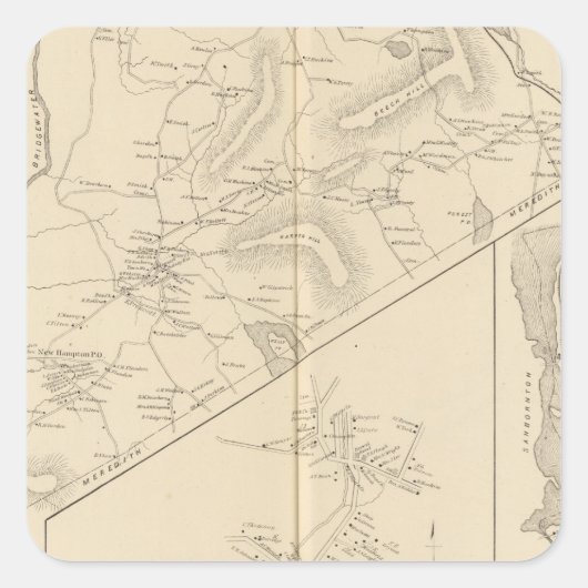 New Hampton, Belknap Co Vierkante Sticker (Voorkant)