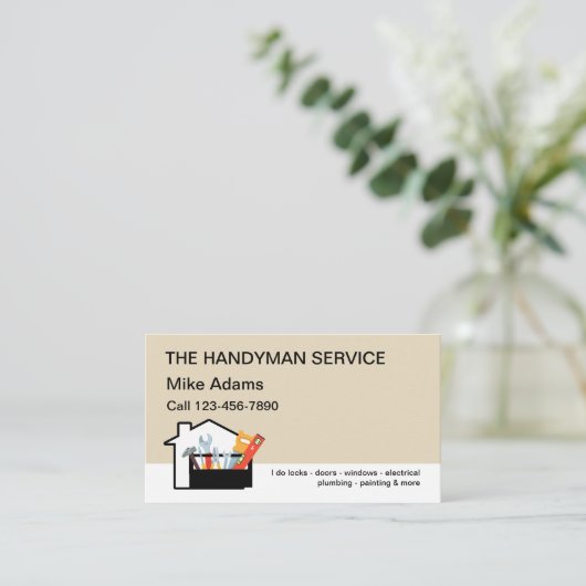 New Handyman Service Visitekaartje (Staand voorkant)