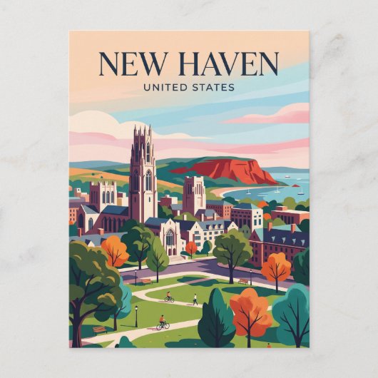 New Haven Connecticut Briefkaart (Voorkant)