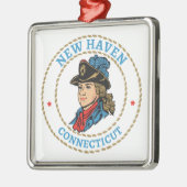 New Haven Connecticut Colonial Metalen Ornament (Links)