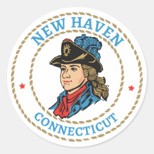 New Haven Connecticut Colonial Ronde Sticker