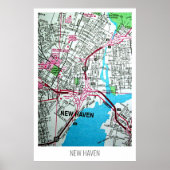 New Haven, Connecticut,  map VS Poster (Voorkant)