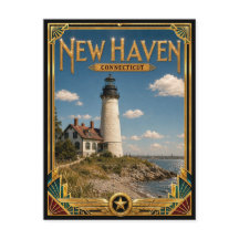 New Haven Connecticut Vintage Art Deco Gouden Tijd