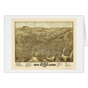 New Haven, CT Panoramic Map - 1879