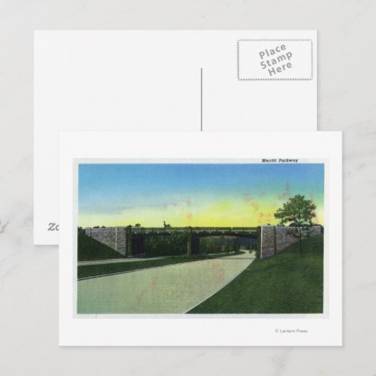 New Haven, CTView of Merritt Parkway Briefkaart (Voorkant / Achterkant)