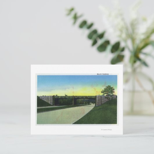 New Haven, CTView of Merritt Parkway Briefkaart (Staand voorkant)