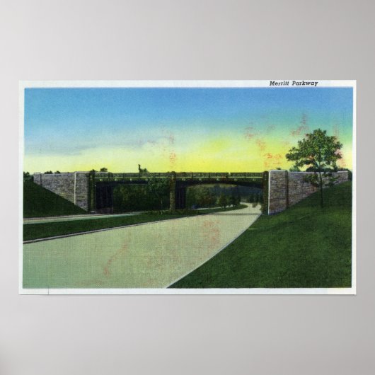 New Haven, CTView of Merritt Parkway Poster (Voorkant)