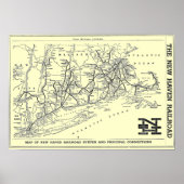 New Haven Railroad 1956 Map Poster (Voorkant)