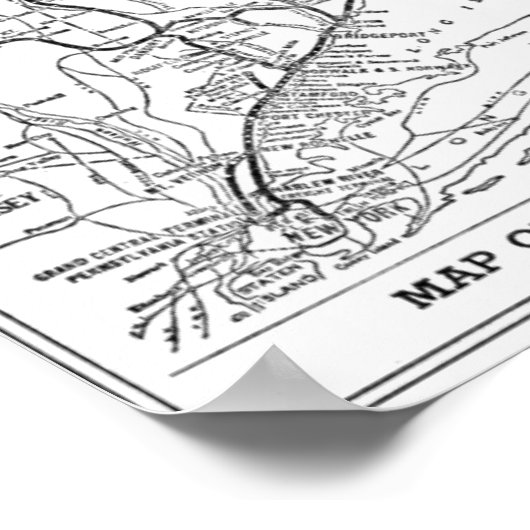 New Haven Railroad 1956 Map Poster (Hoek)