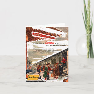 New Haven Railroad Christmas 1947 Note Kaart