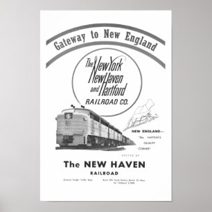 New Haven Railroad-Gateway to New England 1950 Poster