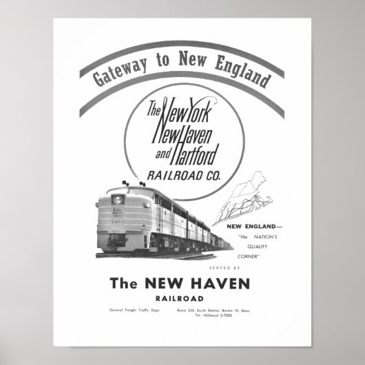 New Haven Railroad-Gateway to New England 1950 Poster (Voorkant)