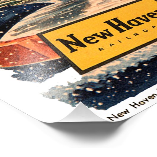 New Haven Railroad Kerstmis 1947 Foto Afdruk (Hoek)