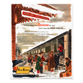 New Haven Railroad Kerstmis 1947 Foto Afdruk
