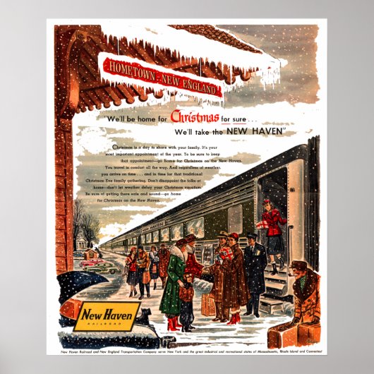 New Haven Railroad Kerstmis 1947 Poster (Voorkant)