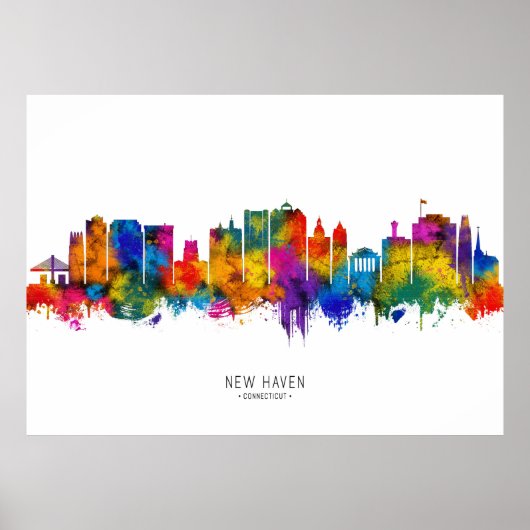 New Haven Skyline Poster (Voorkant)