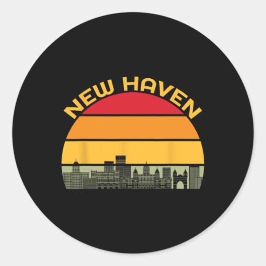 New Haven Zza Catal Of The World Connecticut Azza  Ronde Sticker (Voorkant)