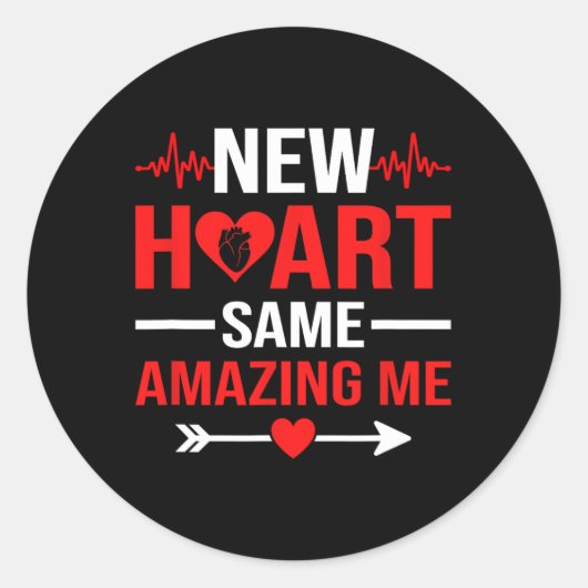 New Heart Same Amazing Me Heart Transplant Survivo Ronde Sticker (Voorkant)
