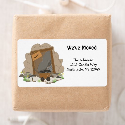 New Home Address Mining Cave Etiket (Insitu)