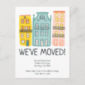 New Home Address Moving Announcement Cute Houses Briefkaart (Voorkant)