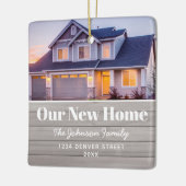 New Home Address Photo Holiday Keramisch Ornament (Links)
