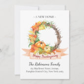 New Home Address Thanksgiving Pumpkin Moving Aankondiging (Voorkant)
