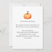 New Home Address Thanksgiving Pumpkin Moving Aankondiging (Achterkant)