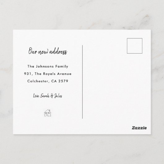 New Home Address We hebben House Warming Photo ver Briefkaart (Achterkant)