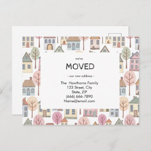 New Home Address We've Moved Announcement Custom Briefkaart (Voorkant / Achterkant)
