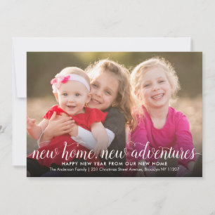 New Home Adventures Photo New Year Holiday Moving Aankondiging