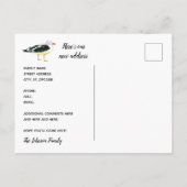 New Home Beach Scene Sailboat Palms Moving Aankondigingskaart (Achterkant)