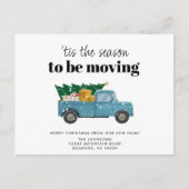New Home  Blue Truck-kerstboom Aankondigingskaart (Voorkant)